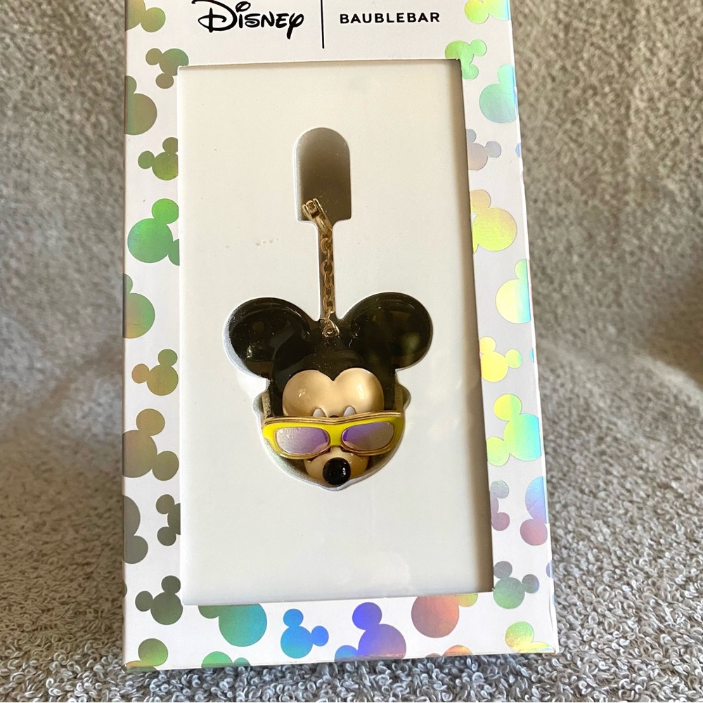 BaubleBar Disney Mickey Mouse Holographic sunglasses Keychain or bag charm NEW